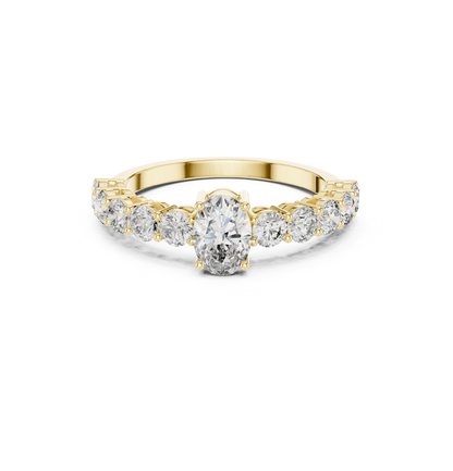Round / Oval Cut Diamond Pink Gold 14 K Ring For Wommen |pure carat