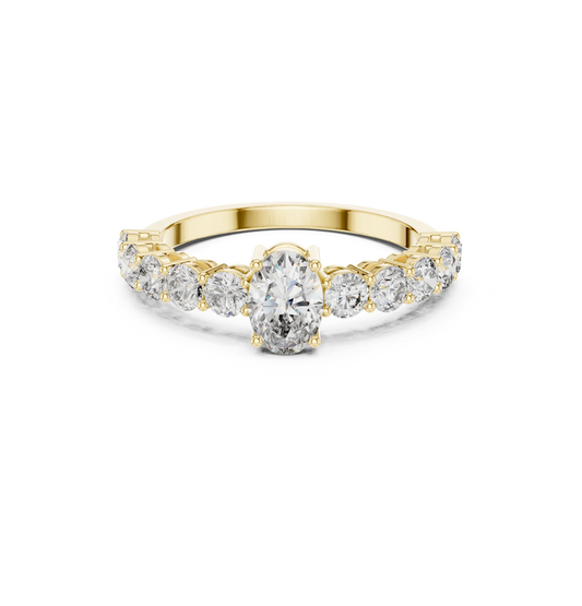 Round / Oval Cut Diamond Pink Gold 14 K Ring For Wommen |pure carat
