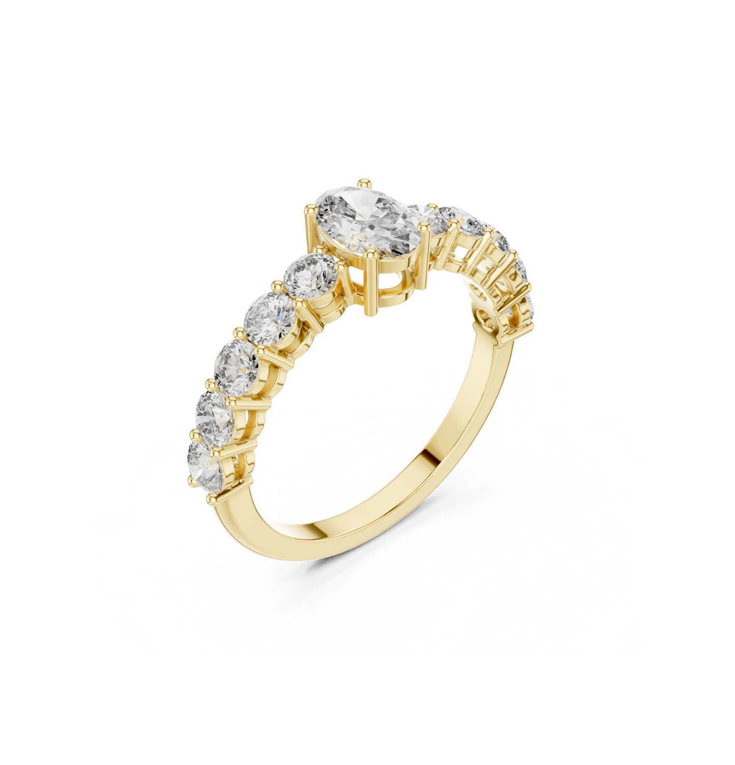 Round / Oval Cut Diamond Pink Gold 14 K Ring For Wommen |pure carat