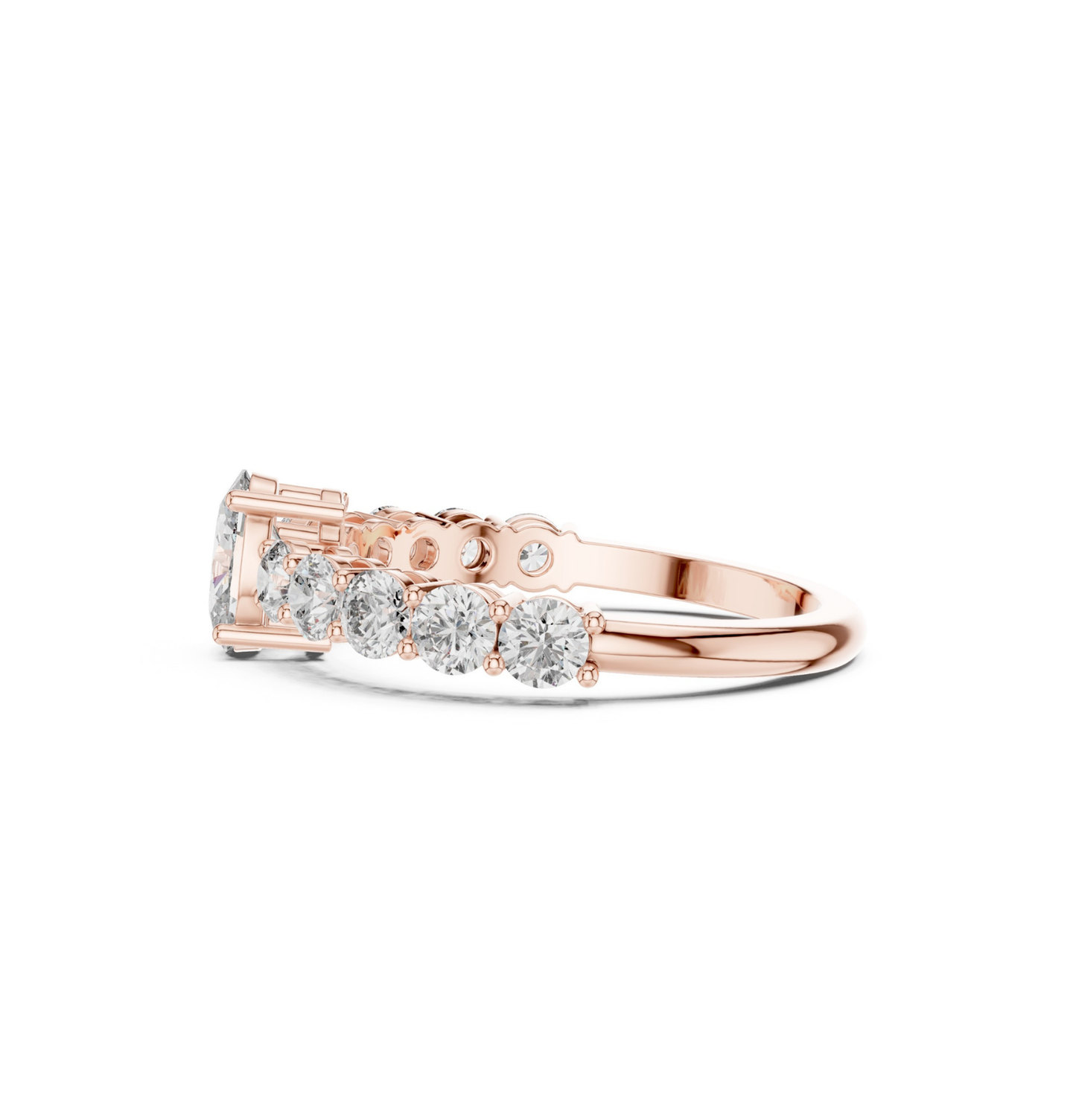Round / Oval Cut Diamond Pink Gold 14 K Ring For Wommen |pure carat
