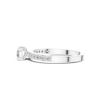 Baguette & Round  Cut Diamond Pink Gold 14 K Ring For Wommen |pure carat