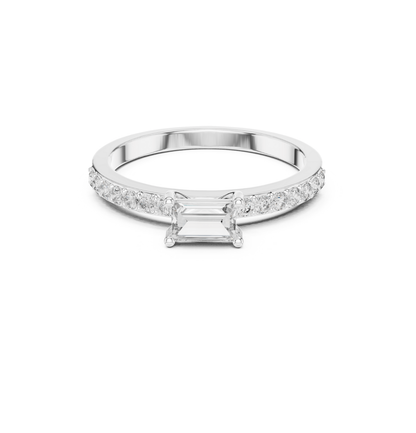 Baguette & Round  Cut Diamond Pink Gold 14 K Ring For Wommen |pure carat