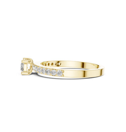 Baguette & Round  Cut Diamond Pink Gold 14 K Ring For Wommen |pure carat