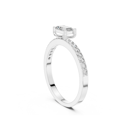 Baguette & Round  Cut Diamond Pink Gold 14 K Ring For Wommen |pure carat
