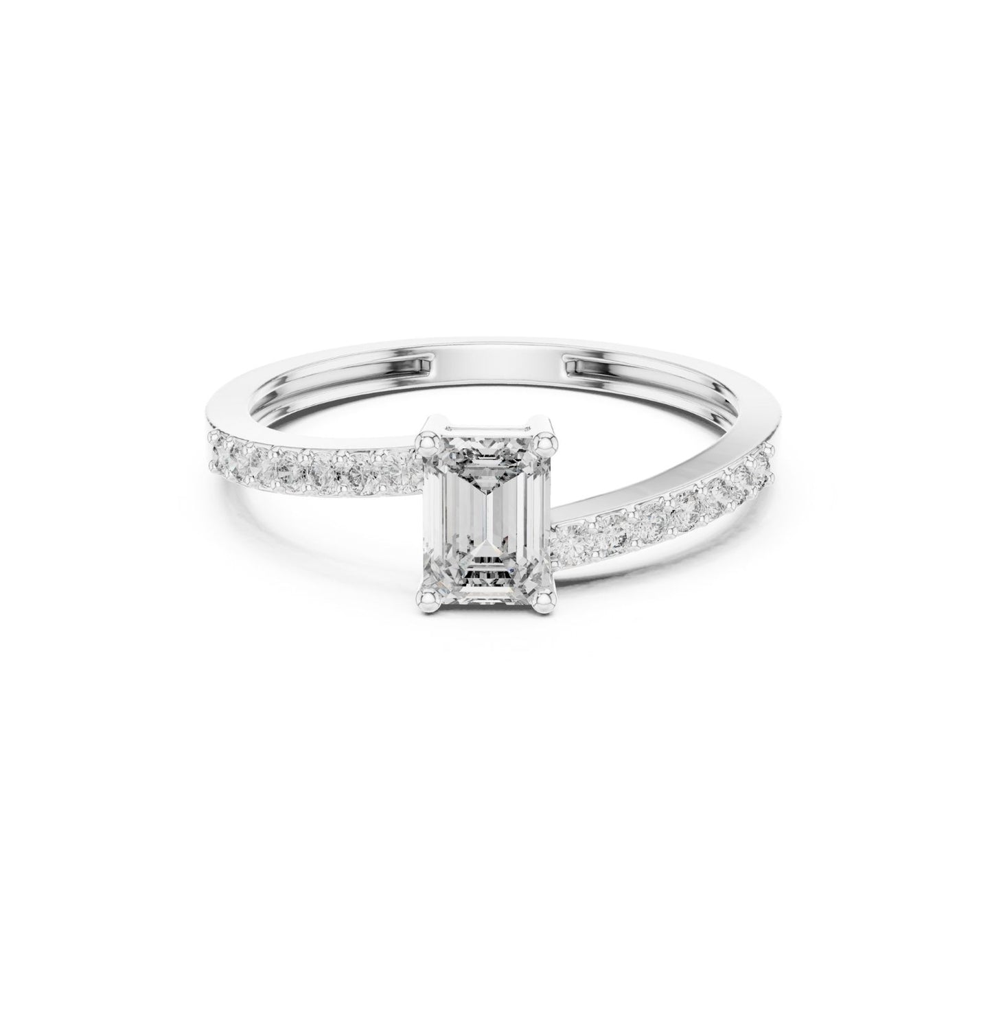 Emerald / Round Cut Diamond Rose Gold 14 K Pink Gold Ring For Wommen |pure carat