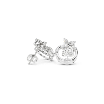 Marquise & Round  Cut Diamond Yellow Gold 14 K Earring For Wommen |pure carat