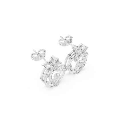 Marquise & Round  Cut Diamond Yellow Gold 14 K Earring For Wommen |pure carat