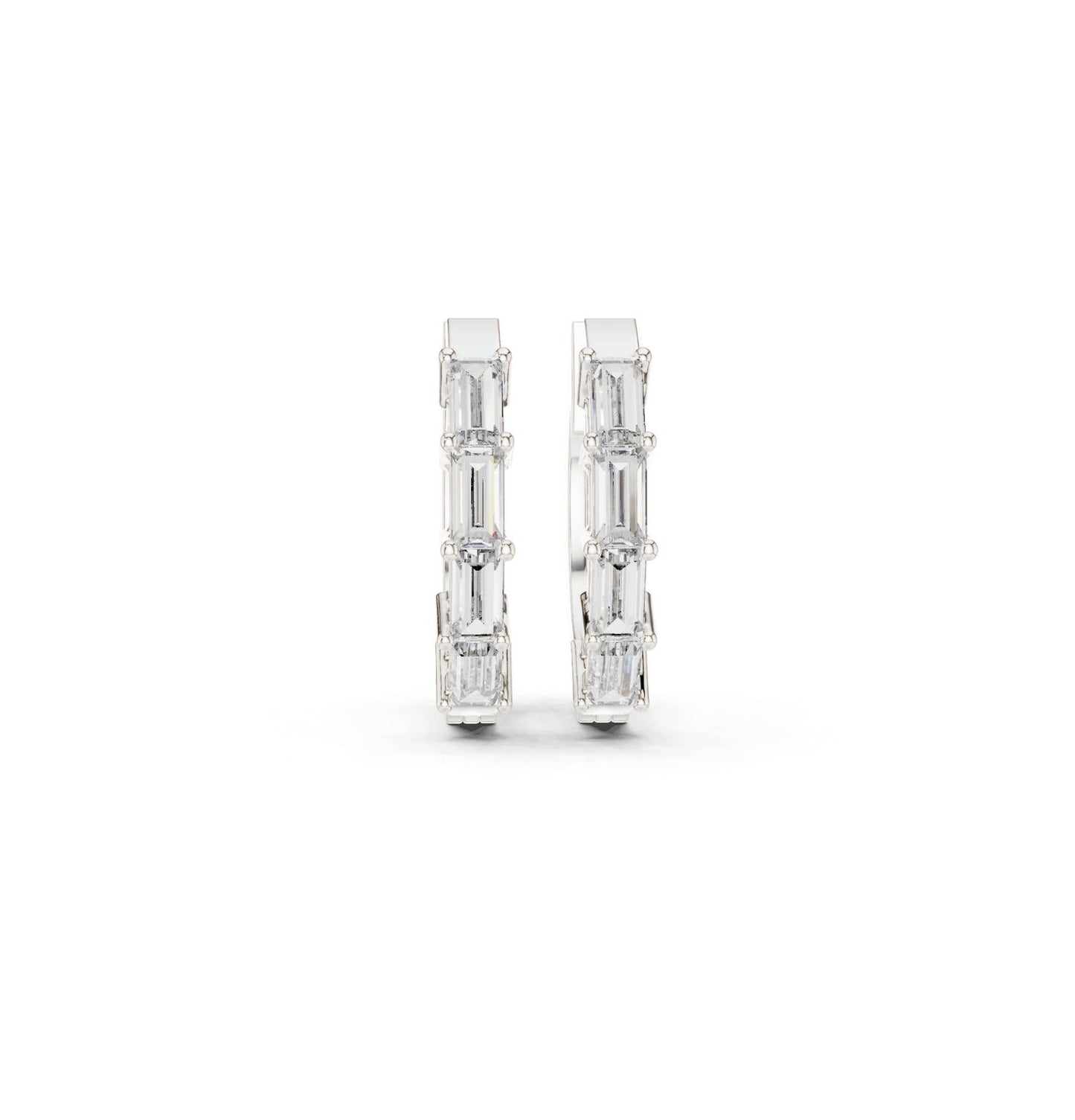 Baguette Cut Diamond Rose Gold 14 K Earring For Wommen |pure carat