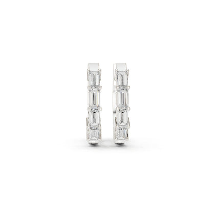 Baguette Cut Diamond Rose Gold 14 K Earring For Wommen |pure carat