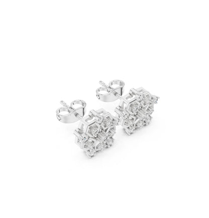 Round Cut Diamond Yellow Gold 14 K Earring For Wommen |pure carat