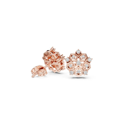 Round Cut Diamond Yellow Gold 14 K Earring For Wommen |pure carat