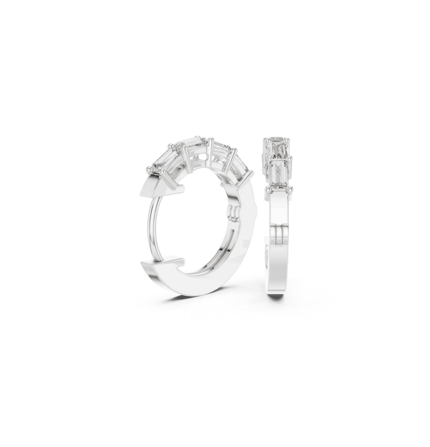Baguette Cut Diamond Rose Gold 14 K Earring For Wommen |pure carat