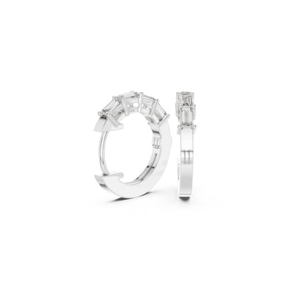 Baguette Cut Diamond Rose Gold 14 K Earring For Wommen |pure carat