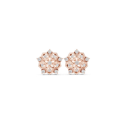 Round Cut Diamond Yellow Gold 14 K Earring For Wommen |pure carat