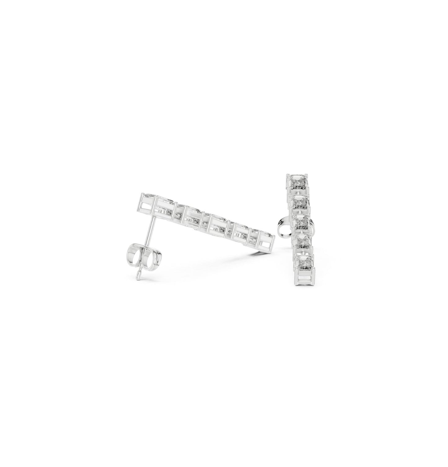 Emerald  Cut Diamond Rose Gold 14 K Earring For Wommen |pure carat