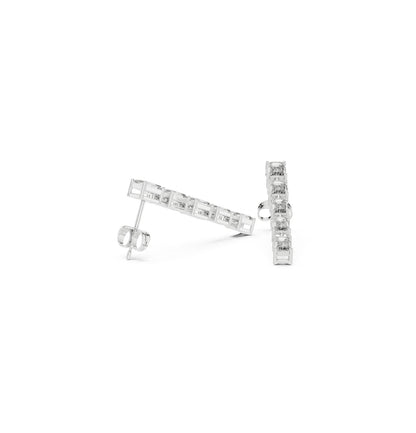 Emerald  Cut Diamond Rose Gold 14 K Earring For Wommen |pure carat