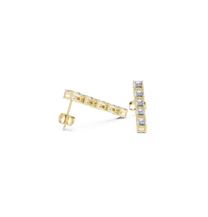 Emerald  Cut Diamond Rose Gold 14 K Earring For Wommen |pure carat