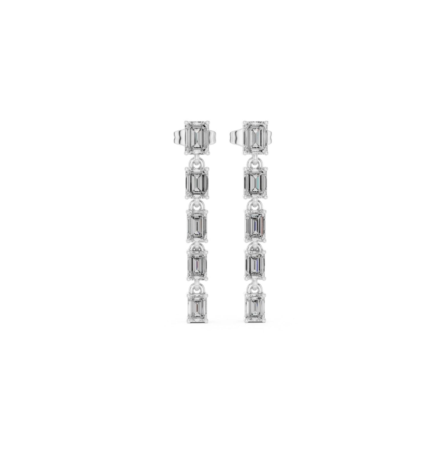 Emerald  Cut Diamond Rose Gold 14 K Earring For Wommen |pure carat