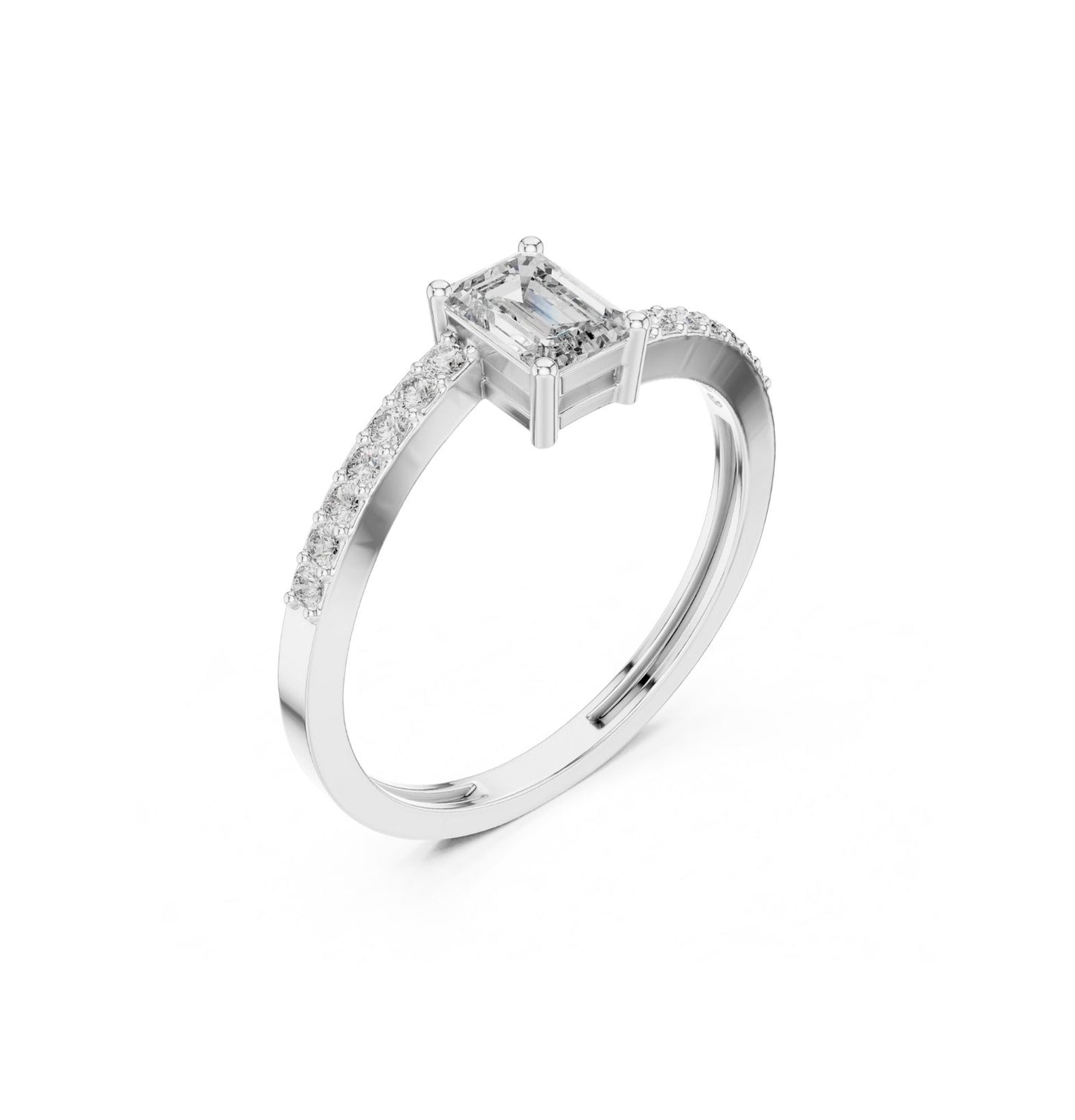 Emerald / Round Cut Diamond Rose Gold 14 K Pink Gold Ring For Wommen |pure carat