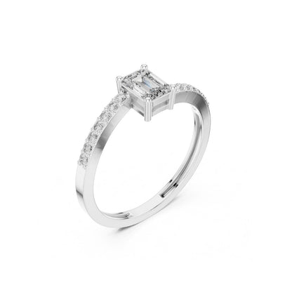 Emerald / Round Cut Diamond Rose Gold 14 K Pink Gold Ring For Wommen |pure carat