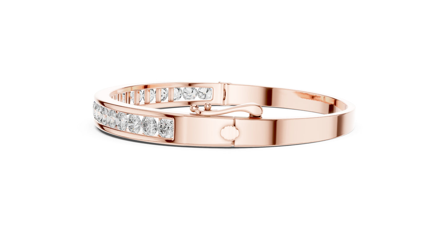 18K Yellow Gold Round Lab-Grown Diamond Bracelet for Women - Everyday Wear - Pure Carat