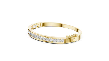 18K Yellow Gold Round Lab-Grown Diamond Bracelet for Women - Everyday Wear - Pure Carat