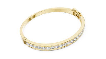 18K Yellow Gold Round Lab-Grown Diamond Bracelet for Women - Everyday Wear - Pure Carat