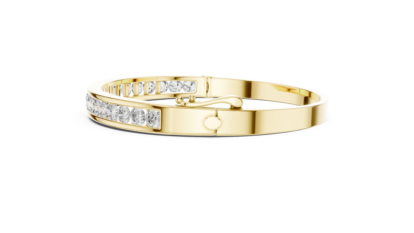 18K Yellow Gold Round Lab-Grown Diamond Bracelet for Women - Everyday Wear - Pure Carat