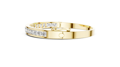 18K Yellow Gold Round Lab-Grown Diamond Bracelet for Women - Everyday Wear - Pure Carat
