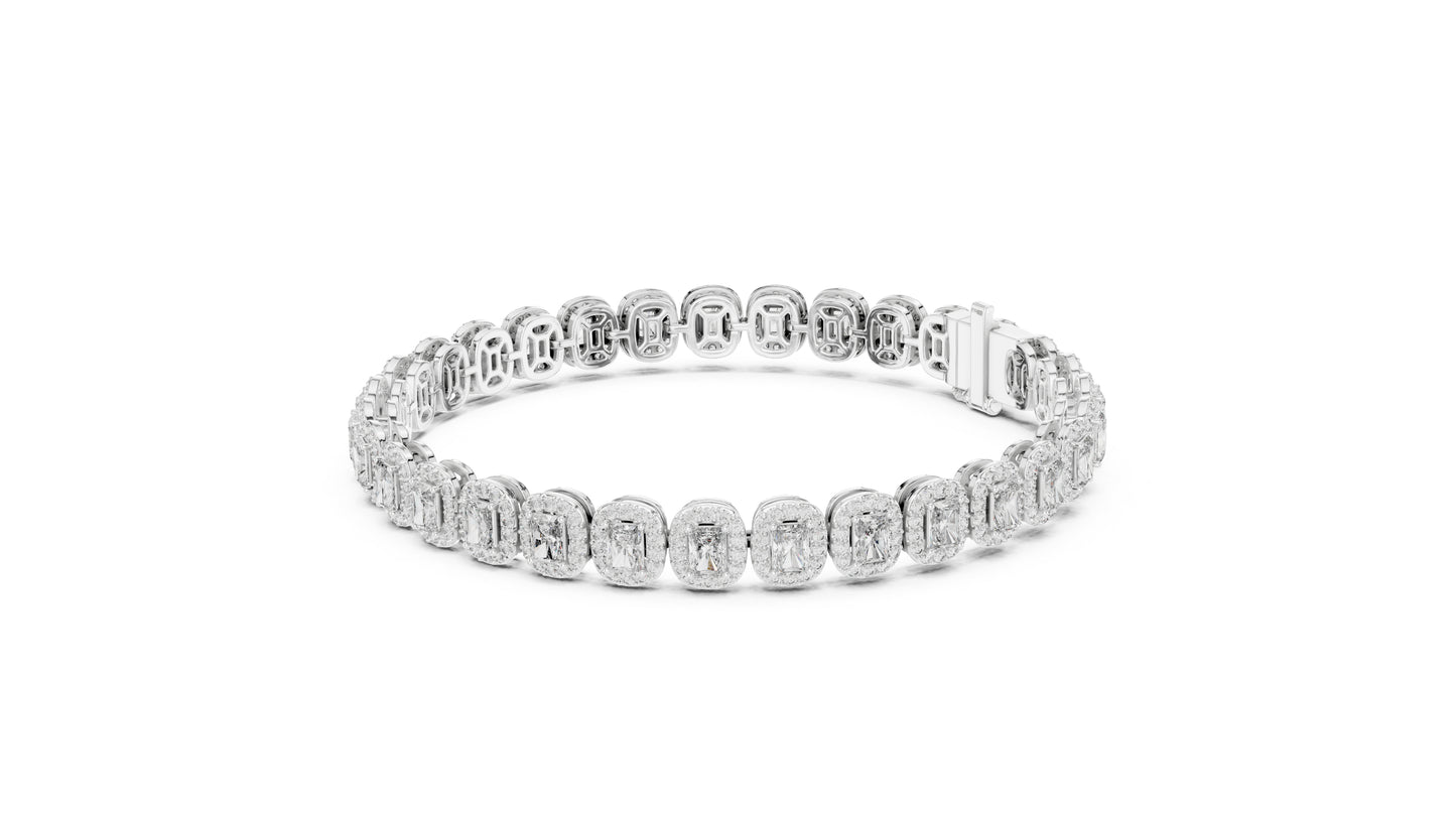 Pure Carat 18K Rose Gold Party Wear Bracelet with Radiant & Round Lab-Grown Diamonds