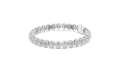 Pure Carat 18K Rose Gold Party Wear Bracelet with Radiant & Round Lab-Grown Diamonds