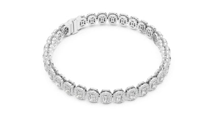 Pure Carat 18K Rose Gold Party Wear Bracelet with Radiant & Round Lab-Grown Diamonds