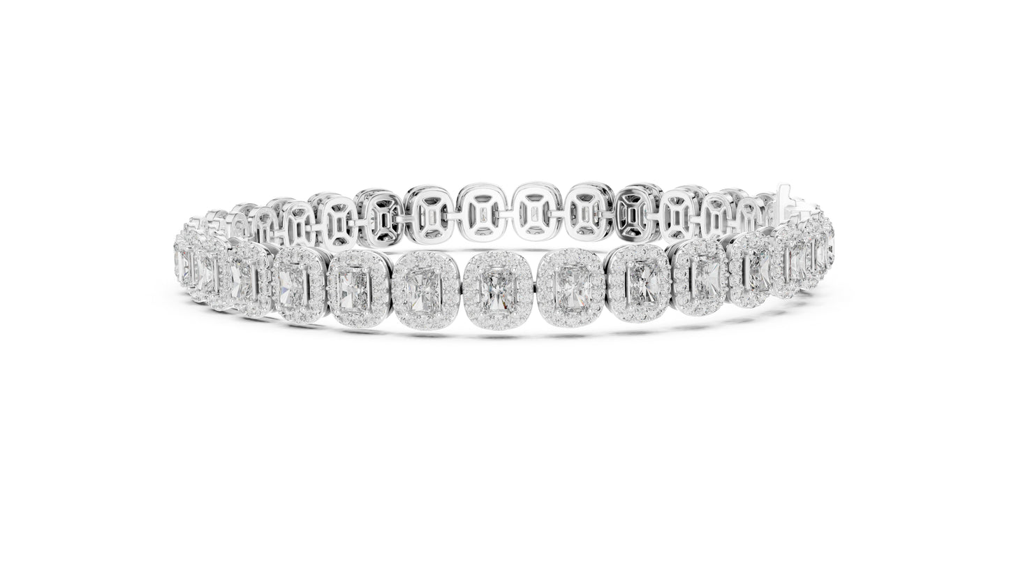 Pure Carat 18K Rose Gold Party Wear Bracelet with Radiant & Round Lab-Grown Diamonds
