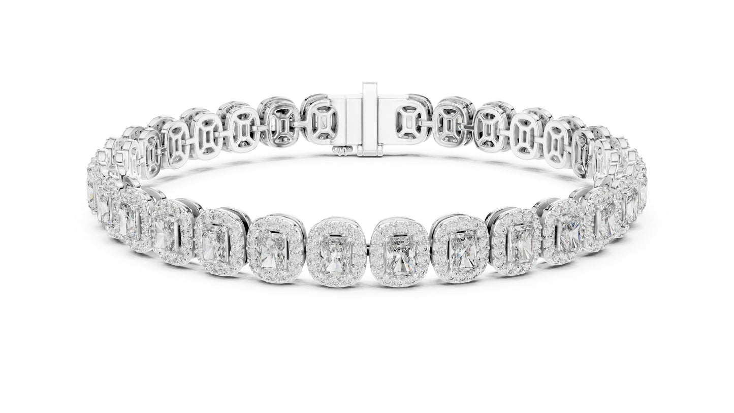 Pure Carat 18K Rose Gold Party Wear Bracelet with Radiant & Round Lab-Grown Diamonds