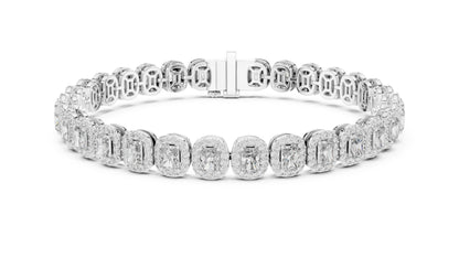 Pure Carat 18K Rose Gold Party Wear Bracelet with Radiant & Round Lab-Grown Diamonds