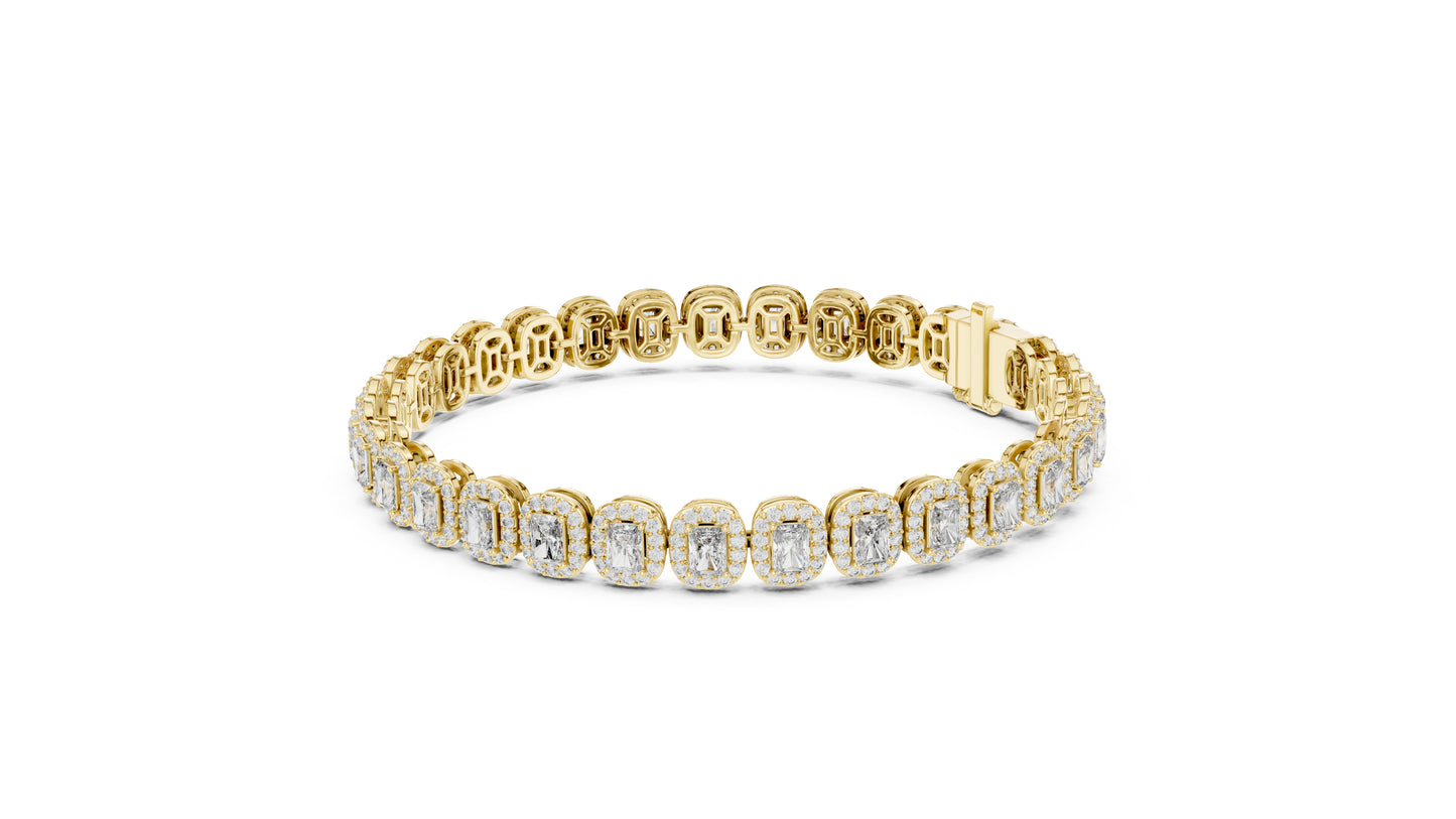 Pure Carat 18K Rose Gold Party Wear Bracelet with Radiant & Round Lab-Grown Diamonds