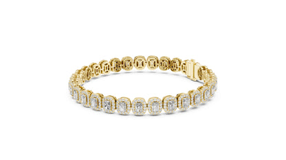 Pure Carat 18K Rose Gold Party Wear Bracelet with Radiant & Round Lab-Grown Diamonds
