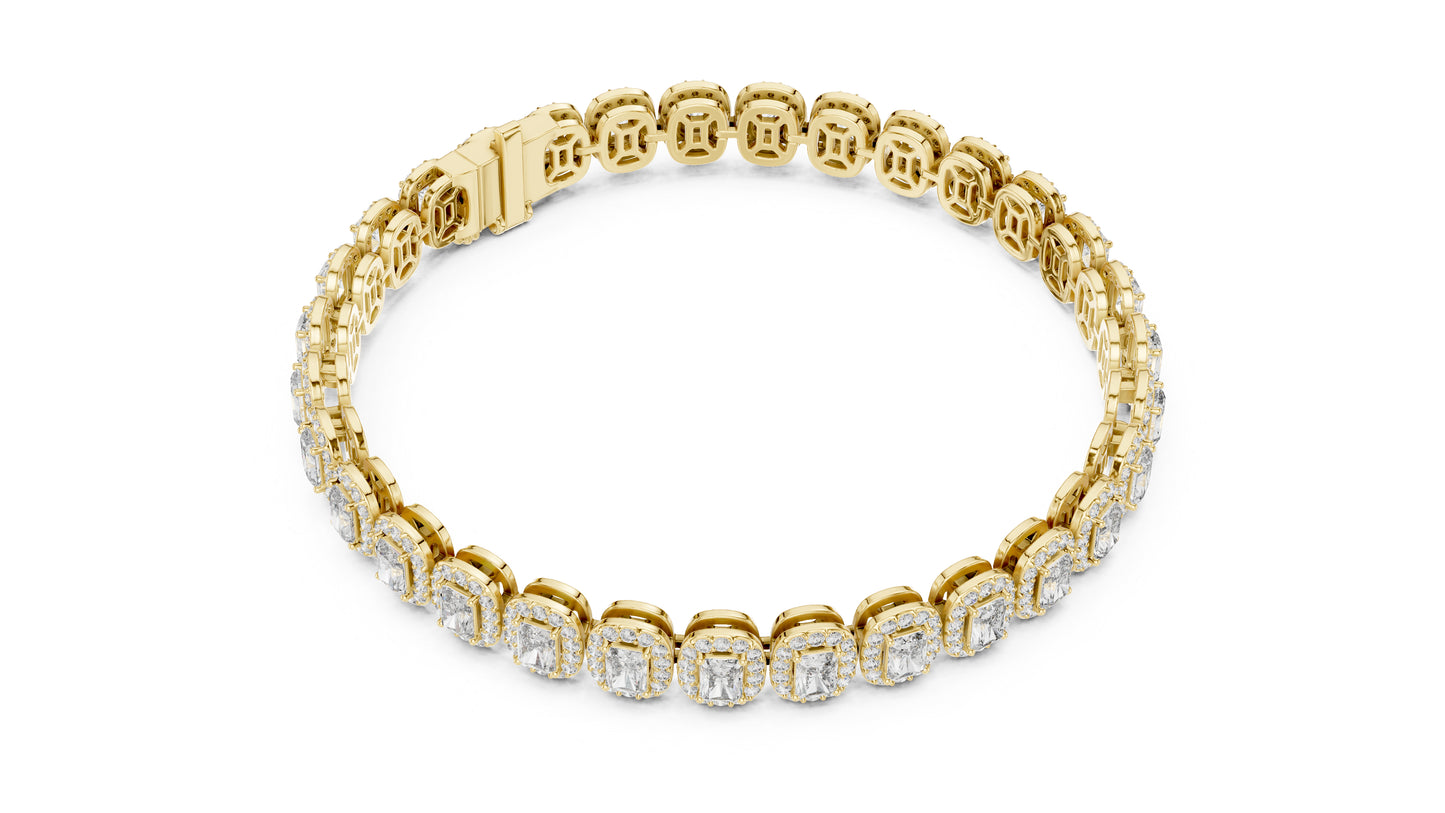 Pure Carat 18K Rose Gold Party Wear Bracelet with Radiant & Round Lab-Grown Diamonds