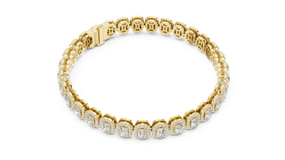Pure Carat 18K Rose Gold Party Wear Bracelet with Radiant & Round Lab-Grown Diamonds