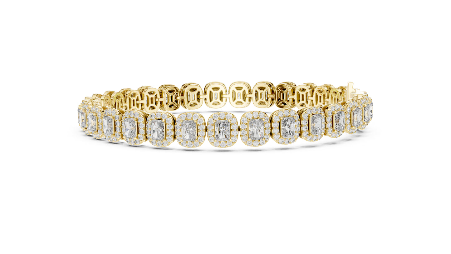 Pure Carat 18K Rose Gold Party Wear Bracelet with Radiant & Round Lab-Grown Diamonds