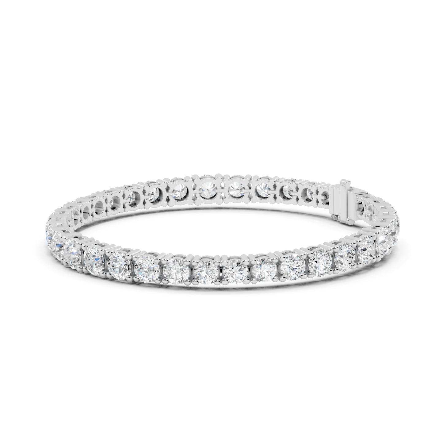 Round Lab-Grown Diamond Bracelet in 14K White Gold - Bridal Jewellery - Pure Carat