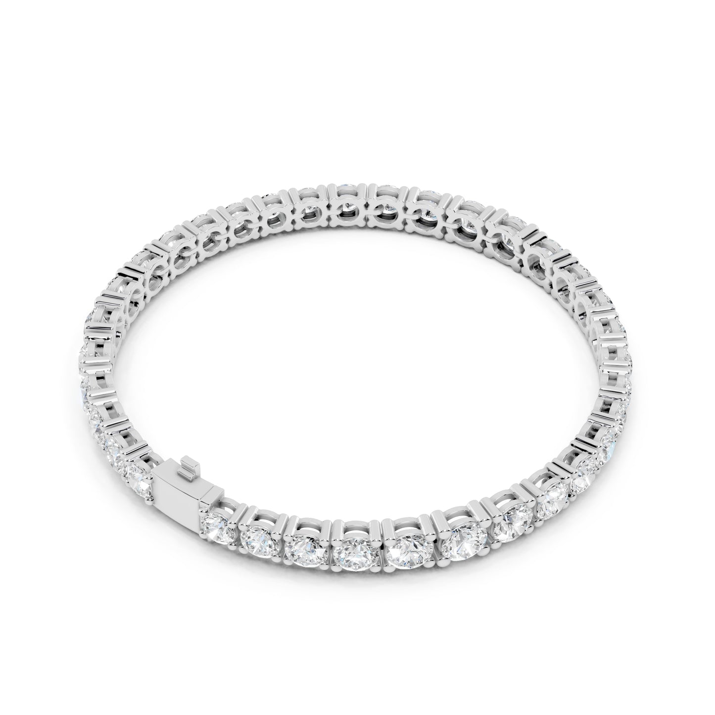 Round Lab-Grown Diamond Bracelet in 14K White Gold - Bridal Jewellery - Pure Carat