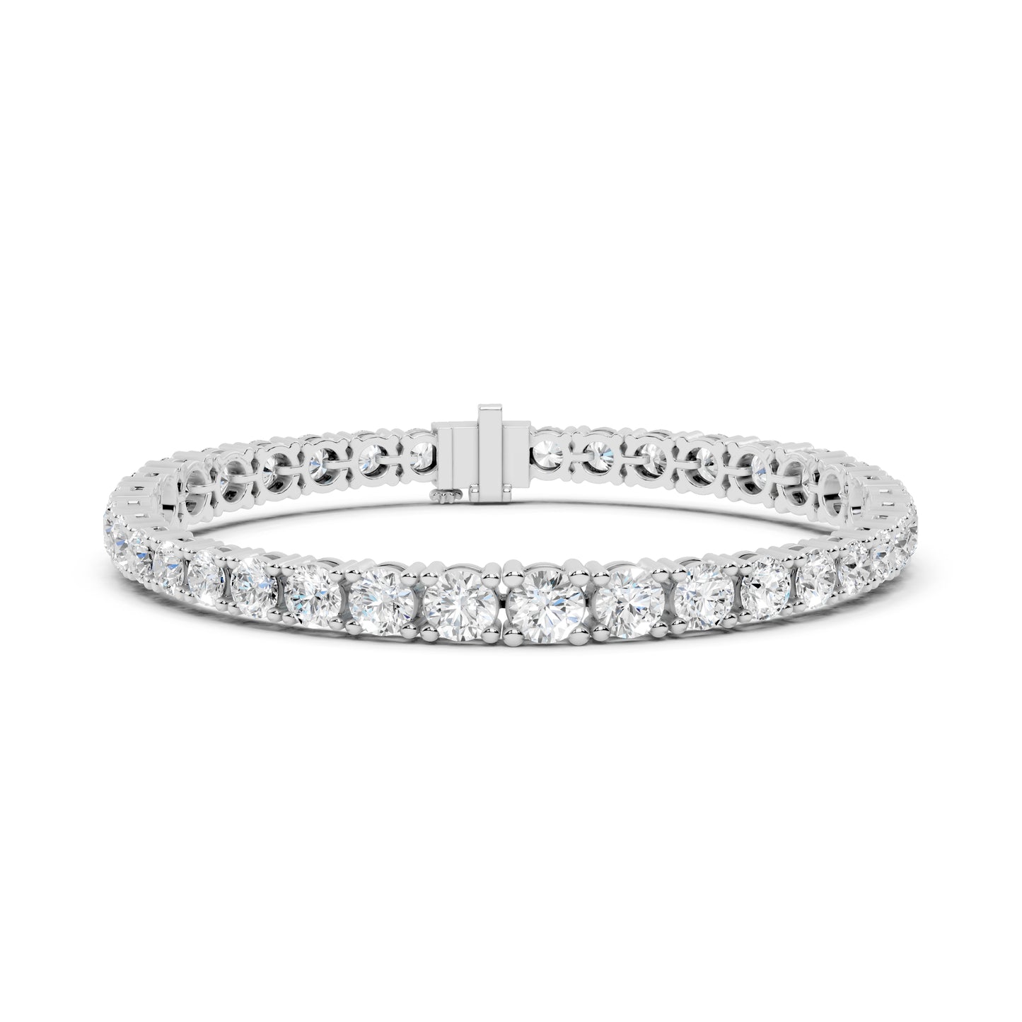 Round Lab-Grown Diamond Bracelet in 14K White Gold - Bridal Jewellery - Pure Carat
