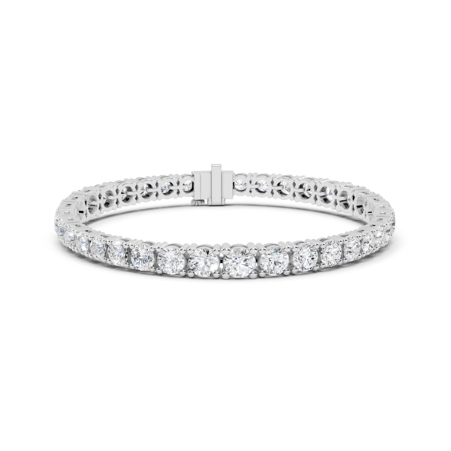 Round Lab-Grown Diamond Bracelet in 14K White Gold - Bridal Jewellery - Pure Carat