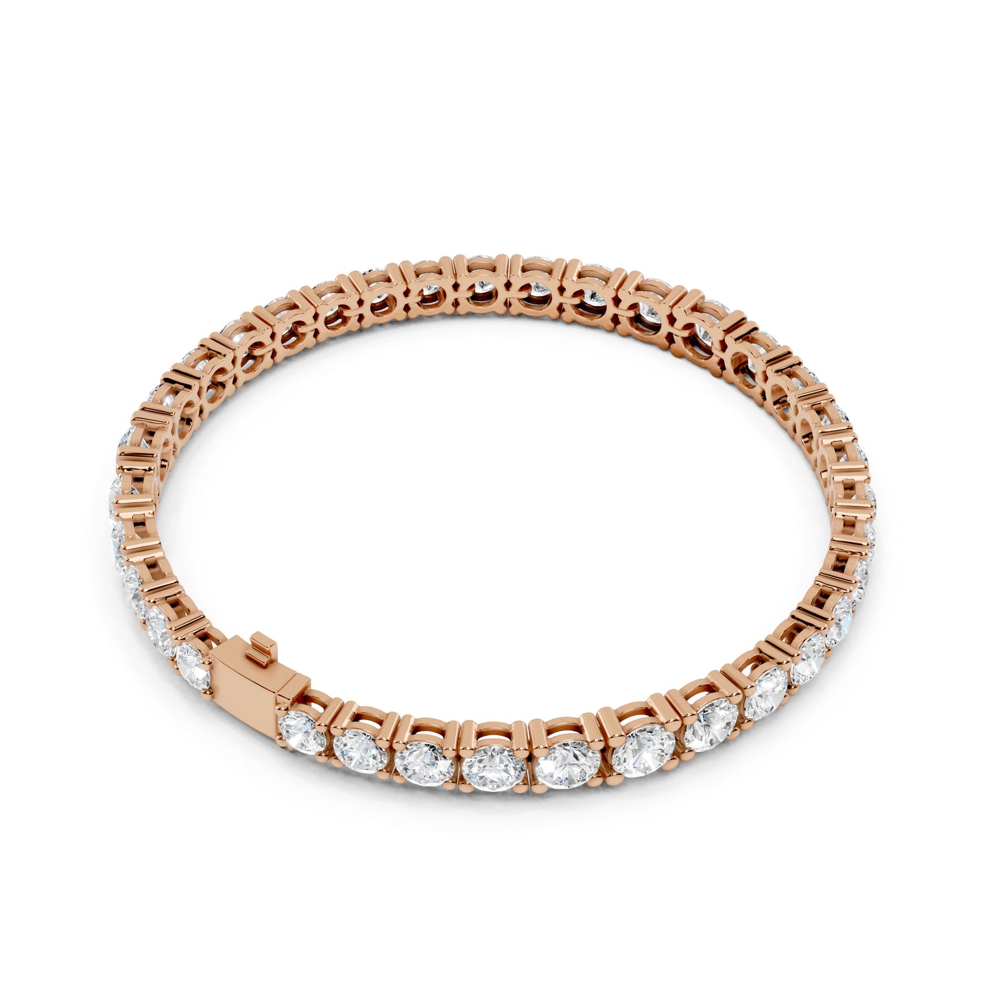 Round Lab-Grown Diamond Bracelet in 14K White Gold - Bridal Jewellery - Pure Carat