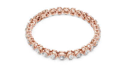 14K Yellow Gold Cushion Lab-Grown Diamond Bracelet for Women - Office Wear - Pure Carat
