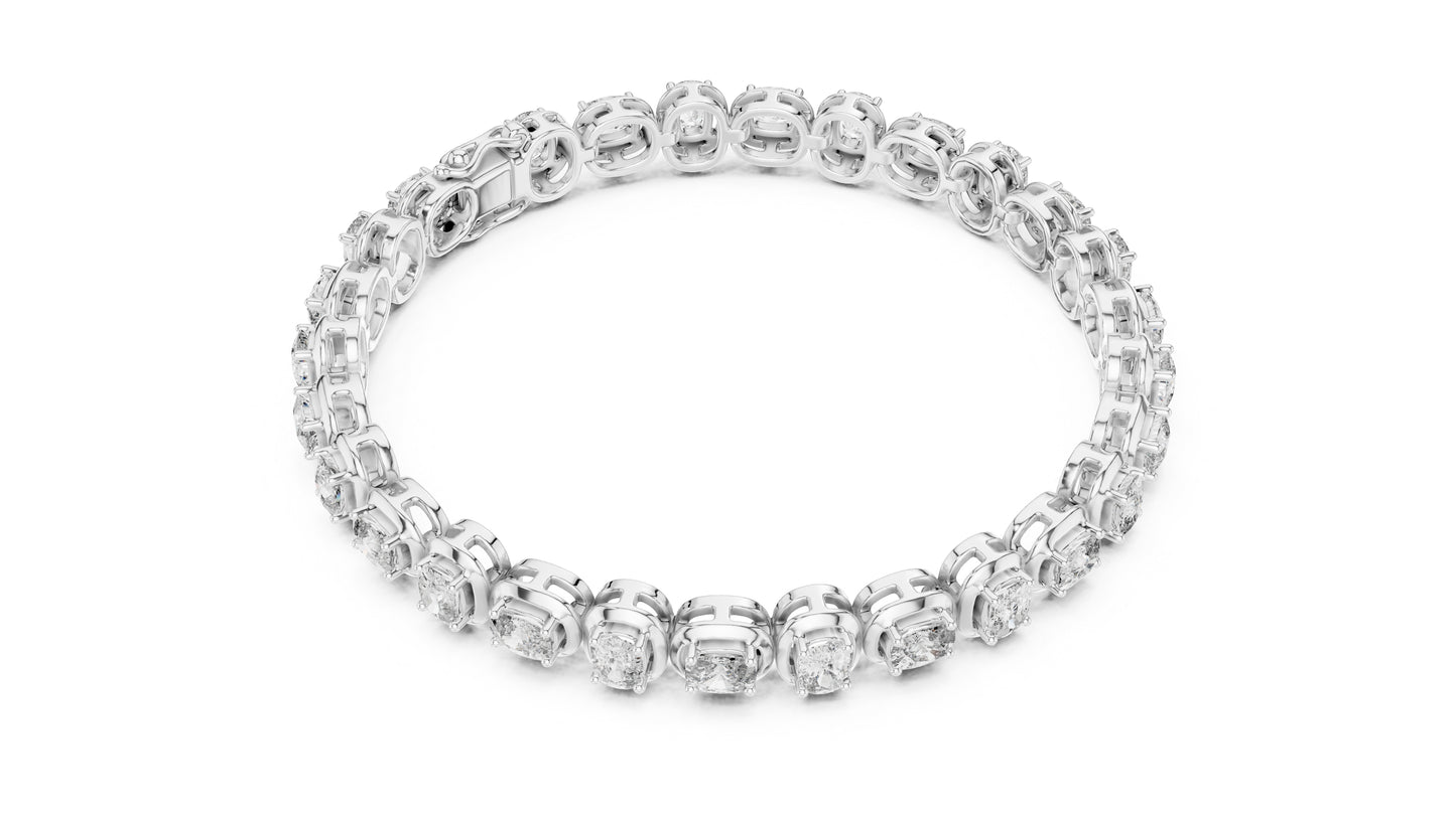 14K Yellow Gold Cushion Lab-Grown Diamond Bracelet for Women - Office Wear - Pure Carat