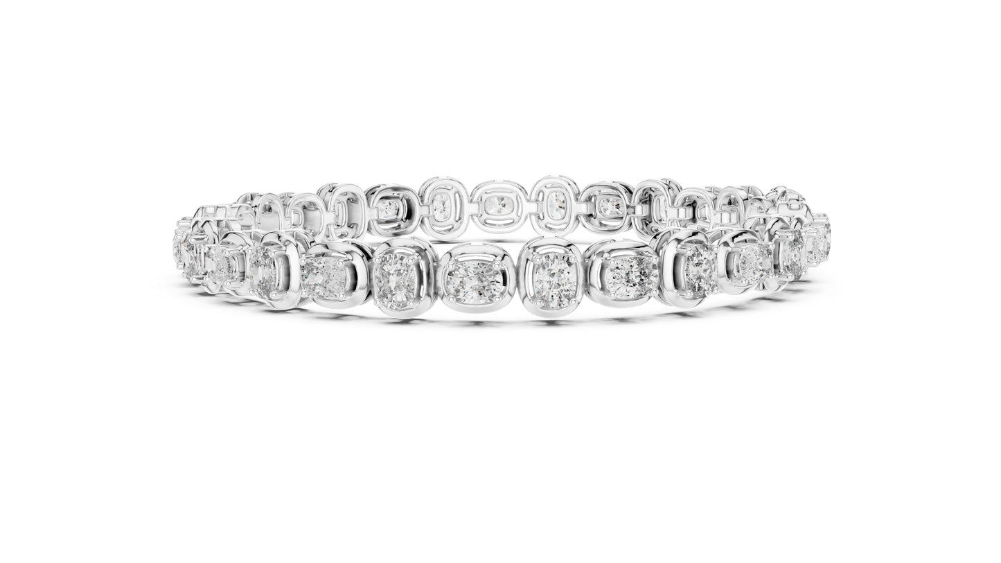 14K Yellow Gold Cushion Lab-Grown Diamond Bracelet for Women - Office Wear - Pure Carat