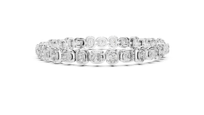 14K Yellow Gold Cushion Lab-Grown Diamond Bracelet for Women - Office Wear - Pure Carat