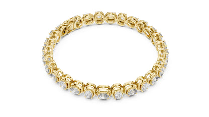 14K Yellow Gold Cushion Lab-Grown Diamond Bracelet for Women - Office Wear - Pure Carat